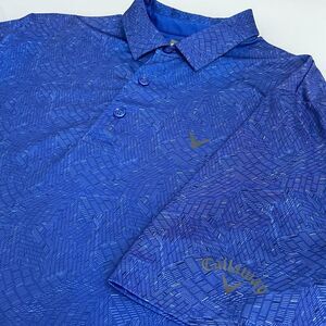 Callaway Opt Dri Polo Blue Geometric Ombré  Pattern‎ Size Med Short Sleeve